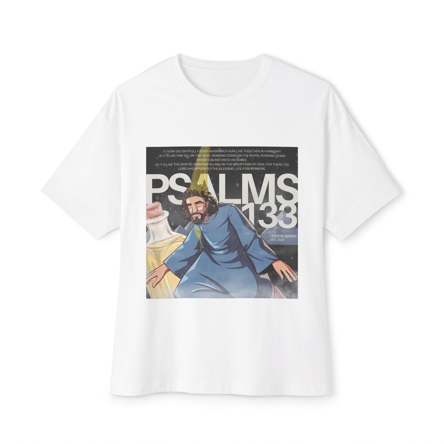 Heavens Garden “Psalms 133” Anointed Unity Tee – Kingdom Drip Edition Unisex Oversized Boxy Tee