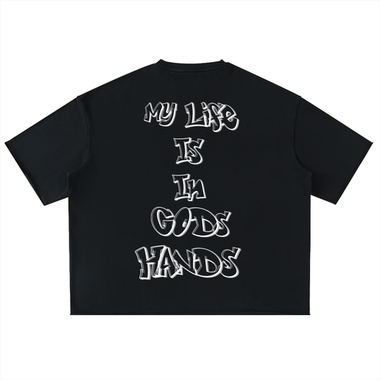 “In God’s Hands” Heavyweight Washed Rolled Hem T-Shirt – Divine Protection Drop