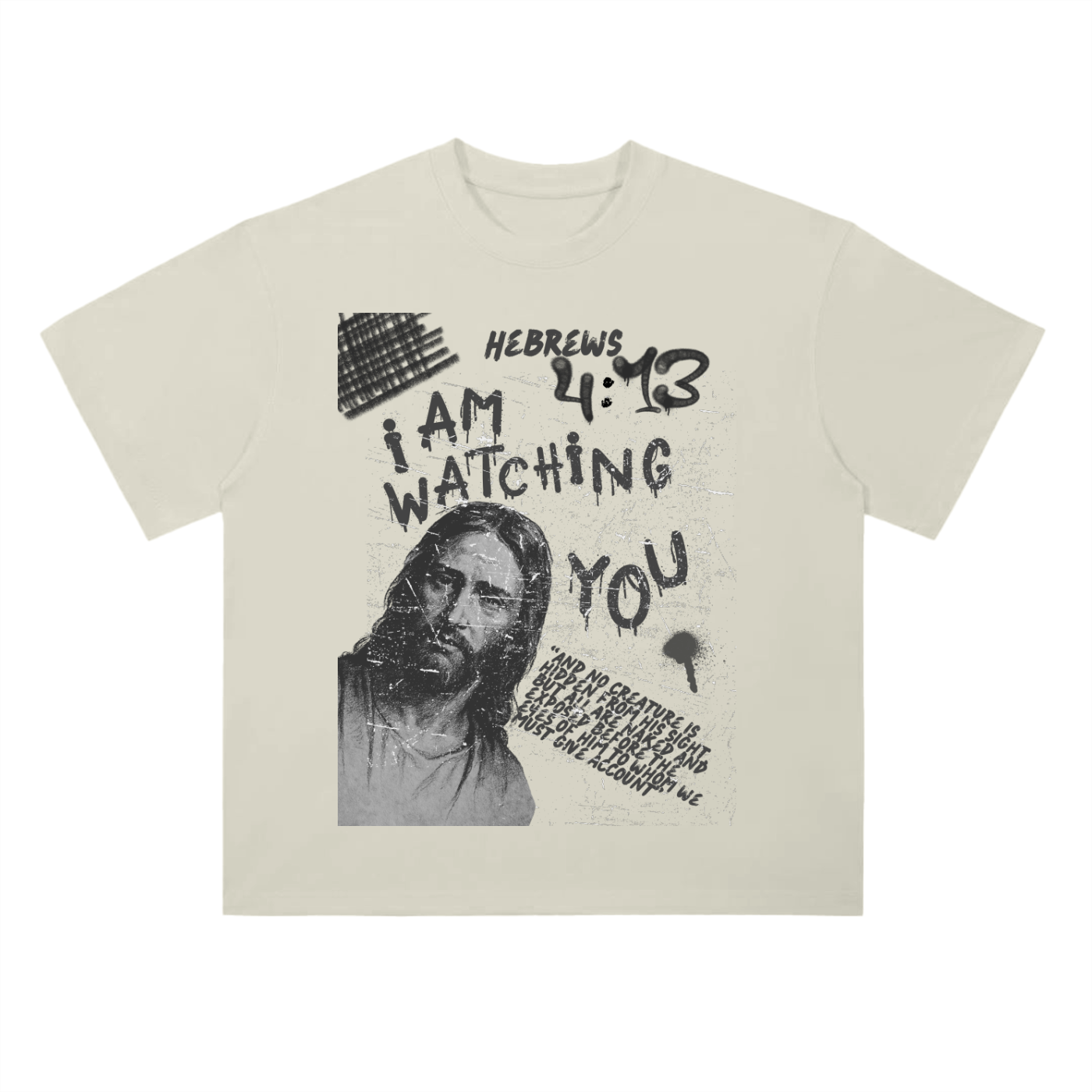 “I Am Watching You” – Hebrews 4:13 Heavyweight Drop Shoulder Tee