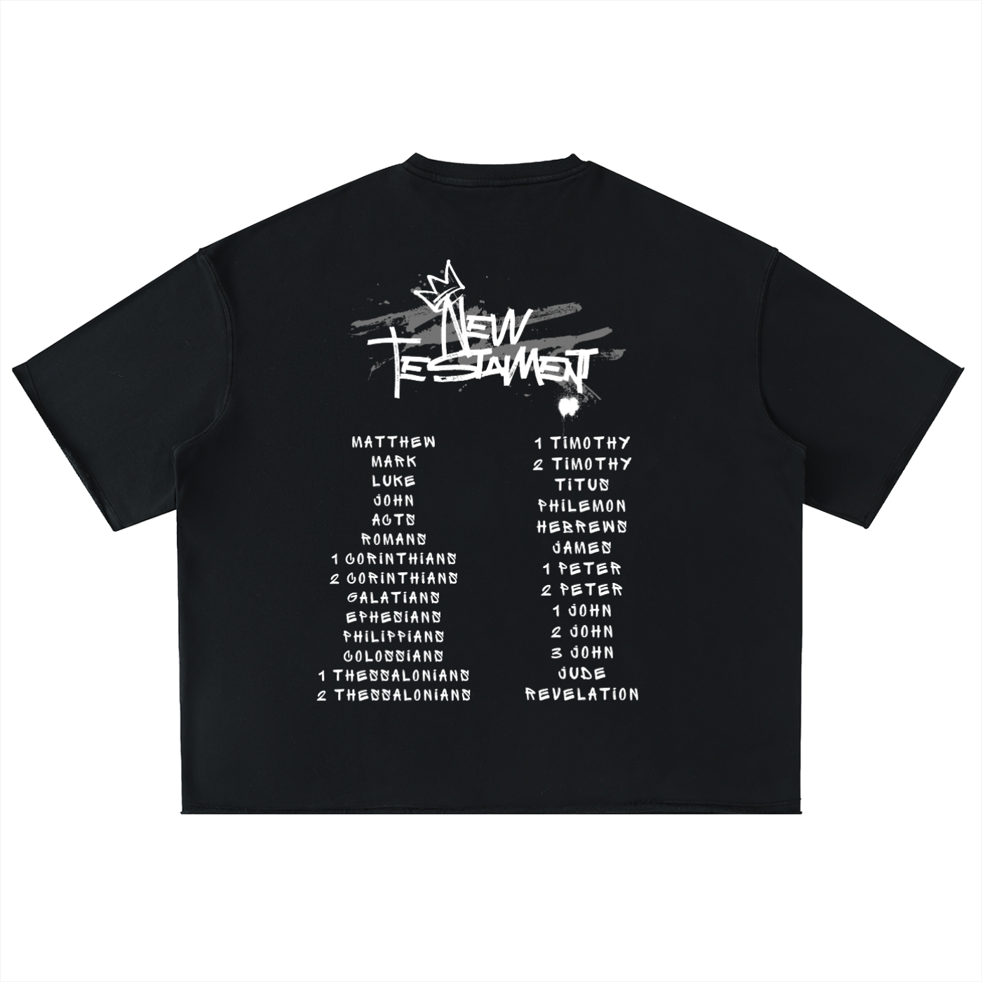 Crown Scripture Washed Rolled Hem Tee – New Testament Edition