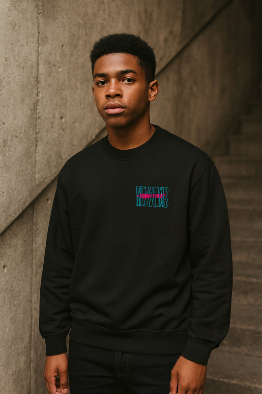 Heavens Garden “Retro Vision” Embroidered Heavyweight Crewneck – Neon Faith Edition