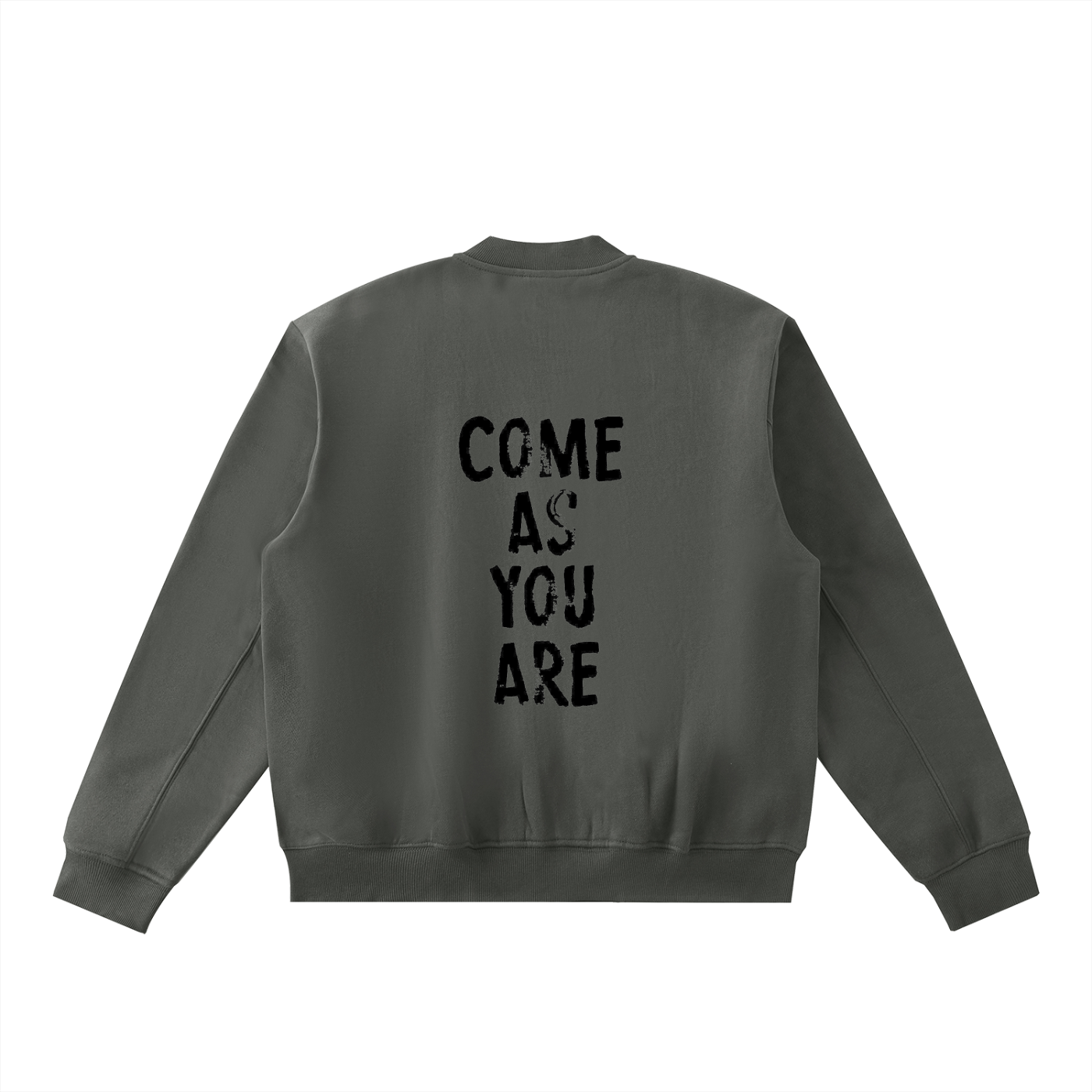 Heavens Garden Fleece Zip-Up Varsity Jacket – “Come As You Are”