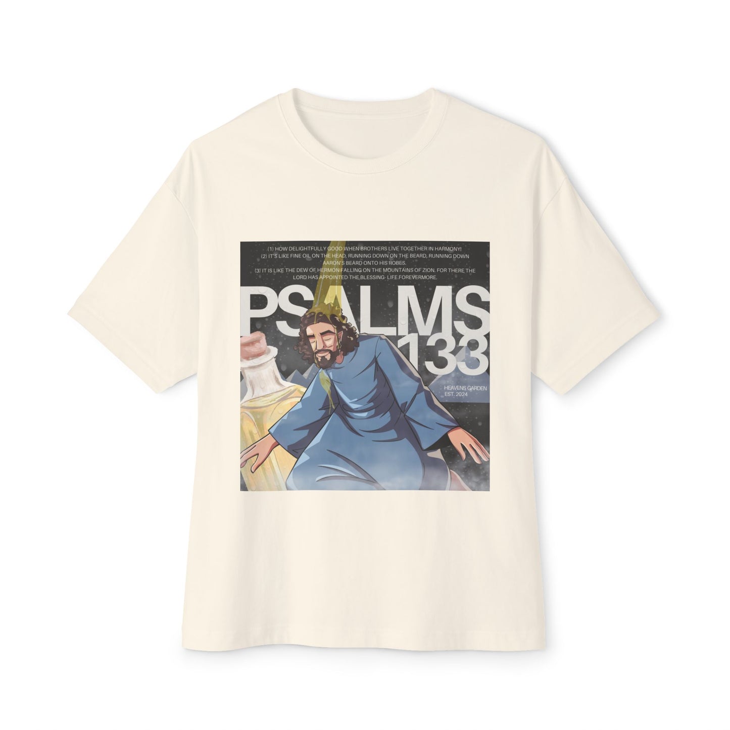 Heavens Garden “Psalms 133” Anointed Unity Tee – Kingdom Drip Edition Unisex Oversized Boxy Tee