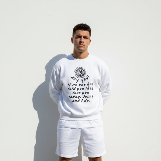 Heaven’s Garden “You are Loved.” Heavyweight Essential Sweatshirt (White)