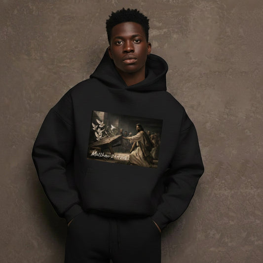 Righteous Zeal – Matthew 21:12–13 Boxy Fleece Hoodie