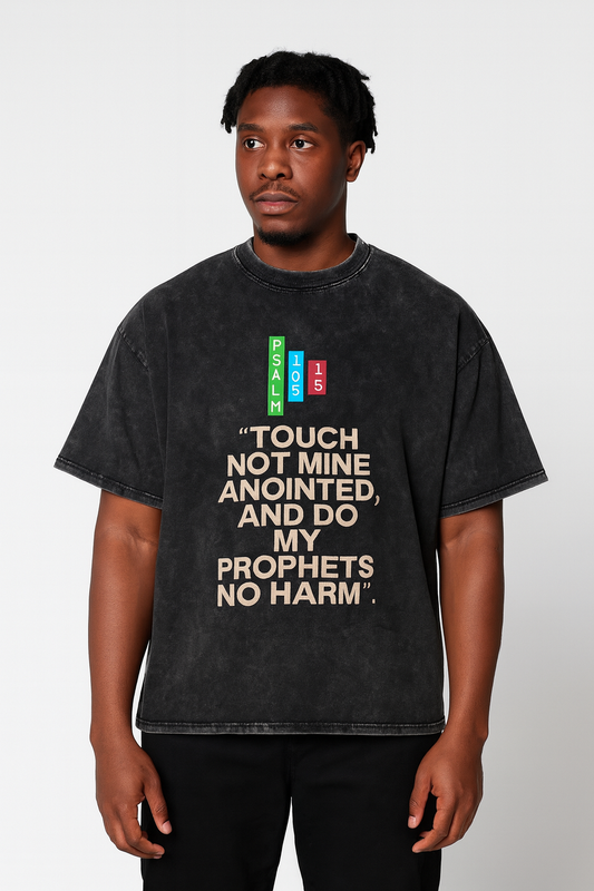 Heavens Garden Unisex Psalm 105:15 Acid Wash Oversized T-Shirt