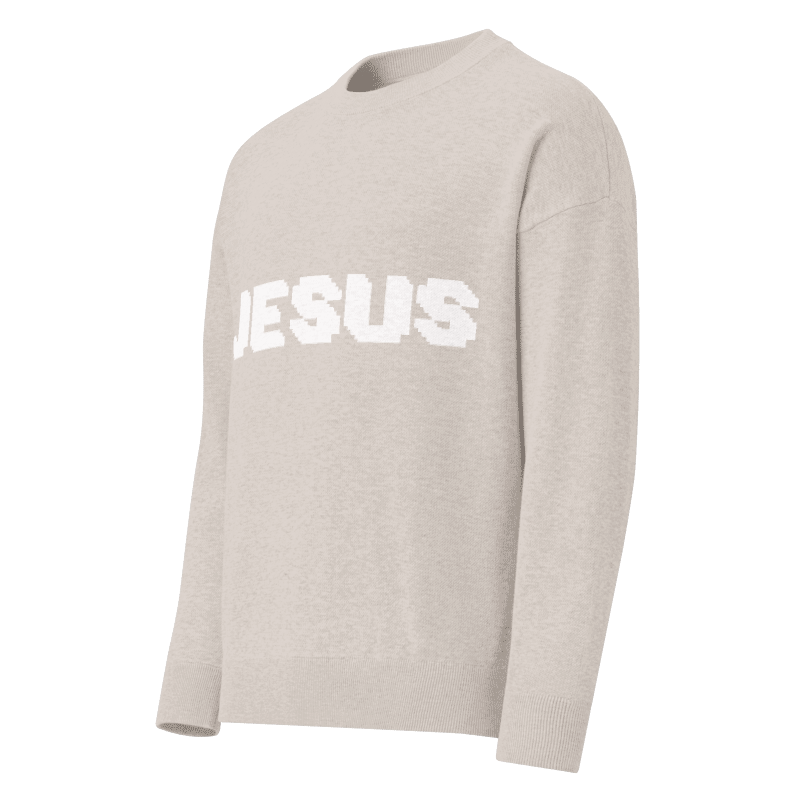 Heaven’s Garden “JESUS” Relaxed Fit Knitted Crew Sweater
