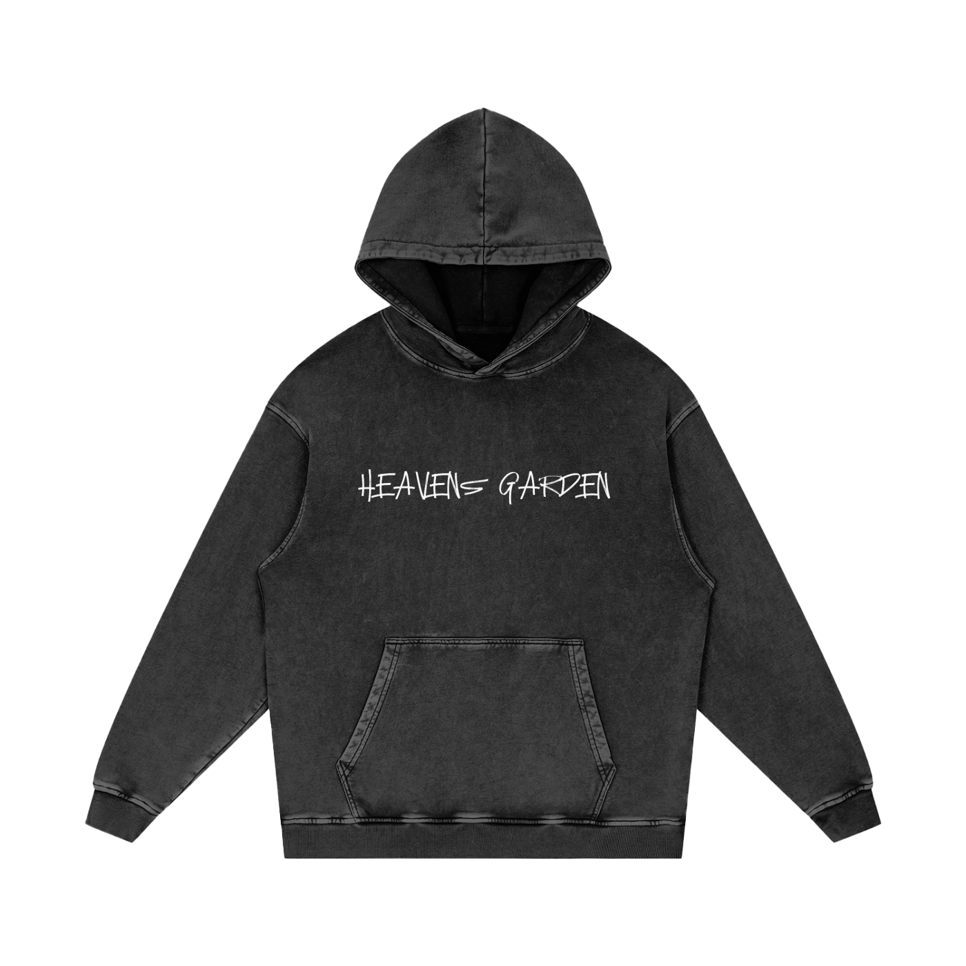 Heavens Garden “PRAY” Snow Washed Loose Cotton Hoodie