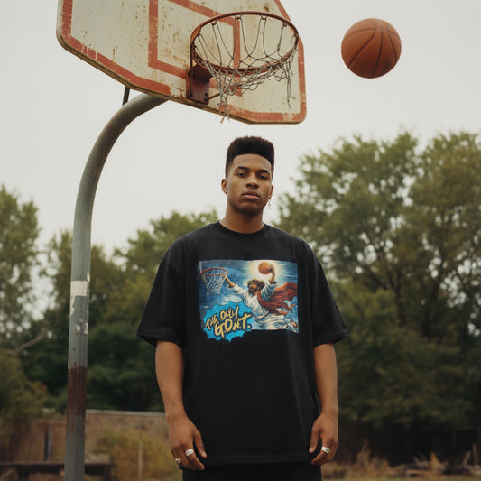 THE ONLY G.O.A.T. / JUST PRAY – Unisex Oversized Cotton T-Shirt