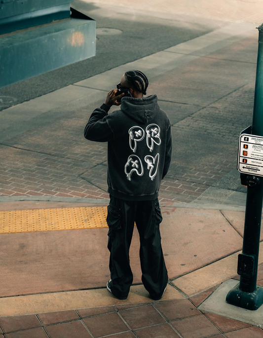 Heavens Garden “PRAY” Snow Washed Loose Cotton Hoodie