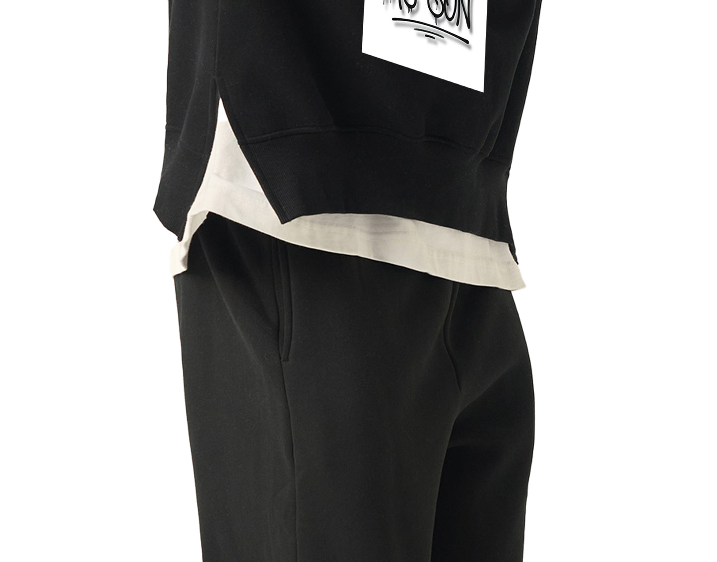 “THE SON” Illustrated Fleece Side-Slit Crewneck
