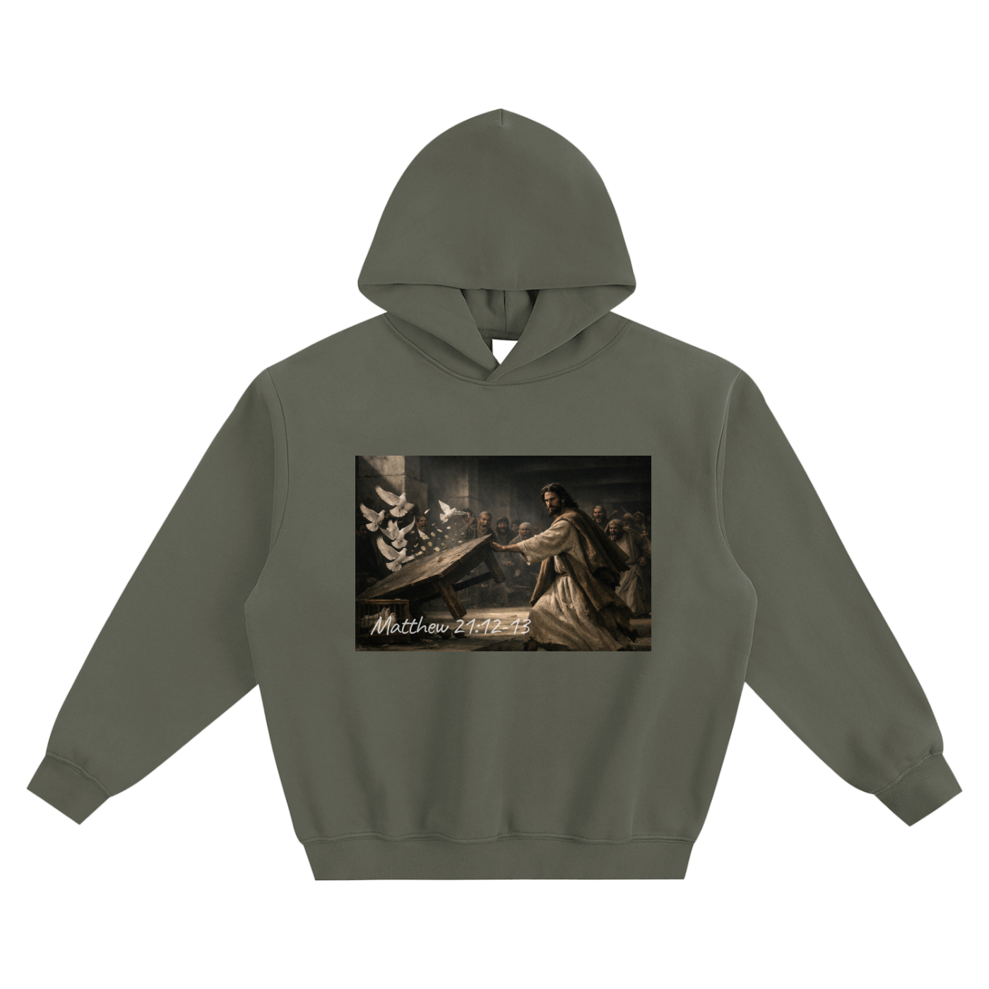 Righteous Zeal – Matthew 21:12–13 Boxy Fleece Hoodie