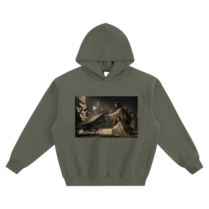 Righteous Zeal – Matthew 21:12–13 Boxy Fleece Hoodie