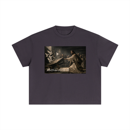 Righteous Zeal – Matthew 21:12–13 Cotton Boxy T-Shirt