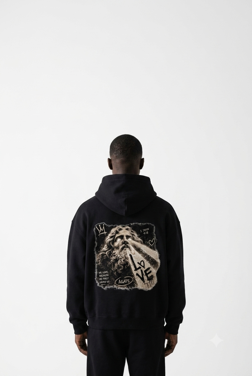 Agape "Love Beams" Oversized Heavyweight Hoodie