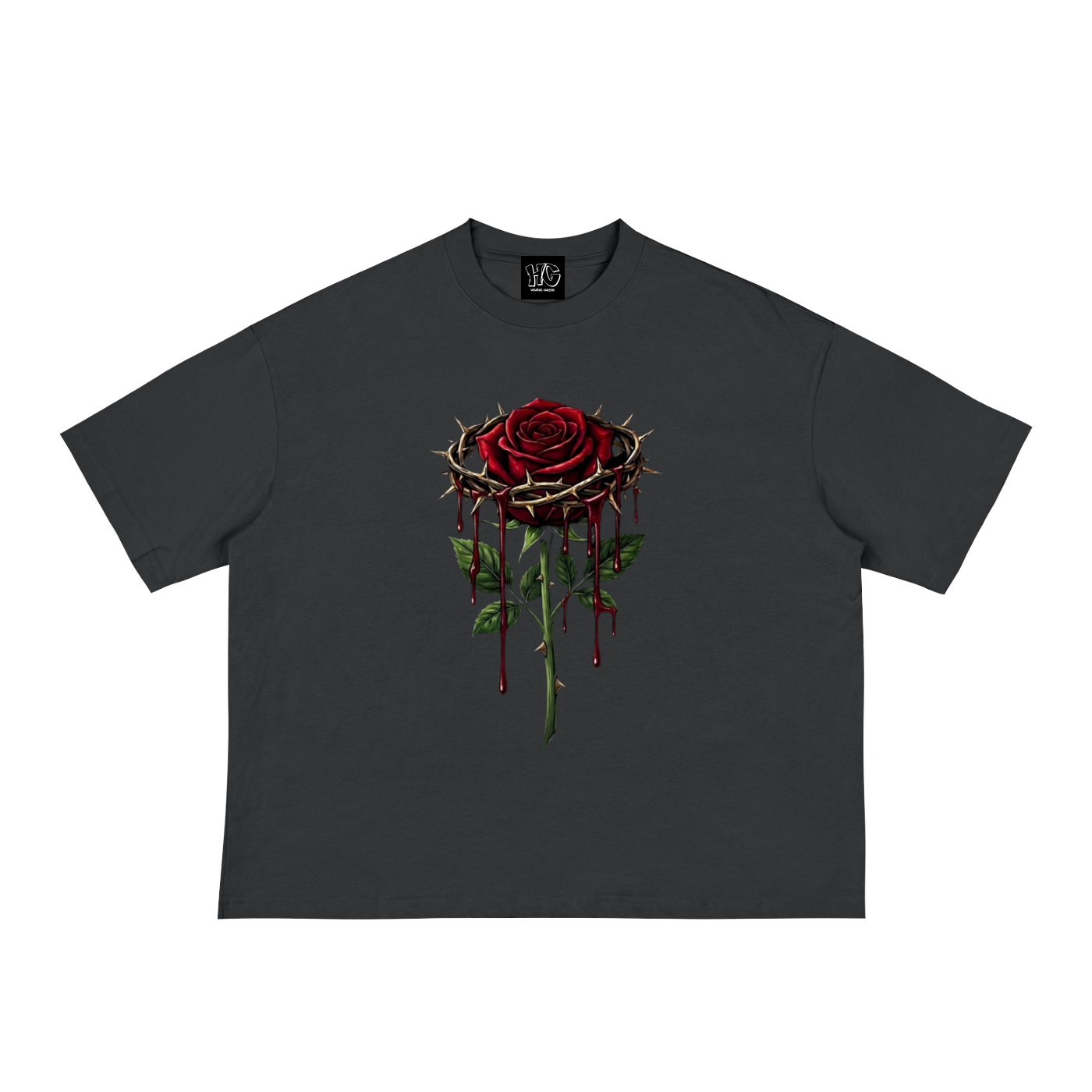 The Rose of Gethsemane – Crown of Thorns Loose Boxy T-Shirt