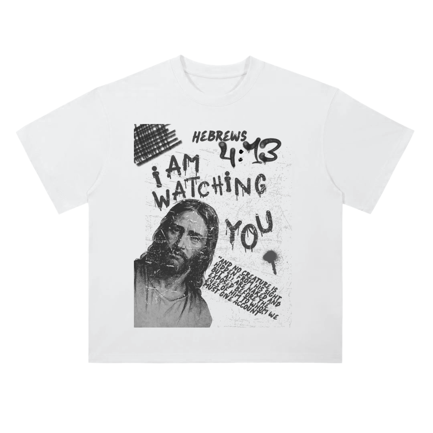 “I Am Watching You” – Hebrews 4:13 Heavyweight Drop Shoulder Tee