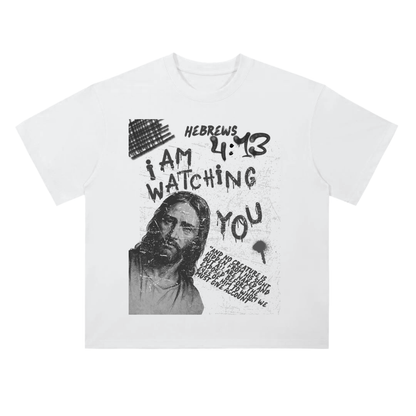 “I Am Watching You” – Hebrews 4:13 Heavyweight Drop Shoulder Tee