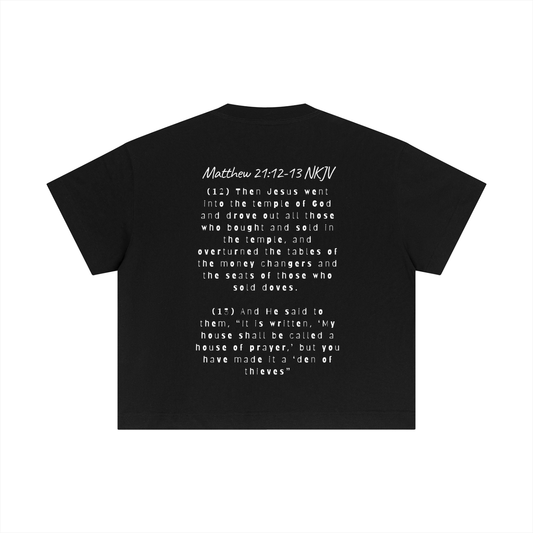 Righteous Zeal – Matthew 21:12–13 Cotton Boxy T-Shirt