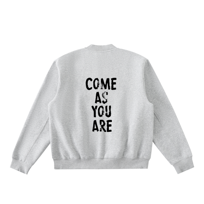 Heavens Garden Fleece Zip-Up Varsity Jacket – “Come As You Are”