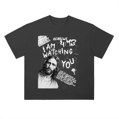 “I Am Watching You” – Hebrews 4:13 Heavyweight Drop Shoulder Tee
