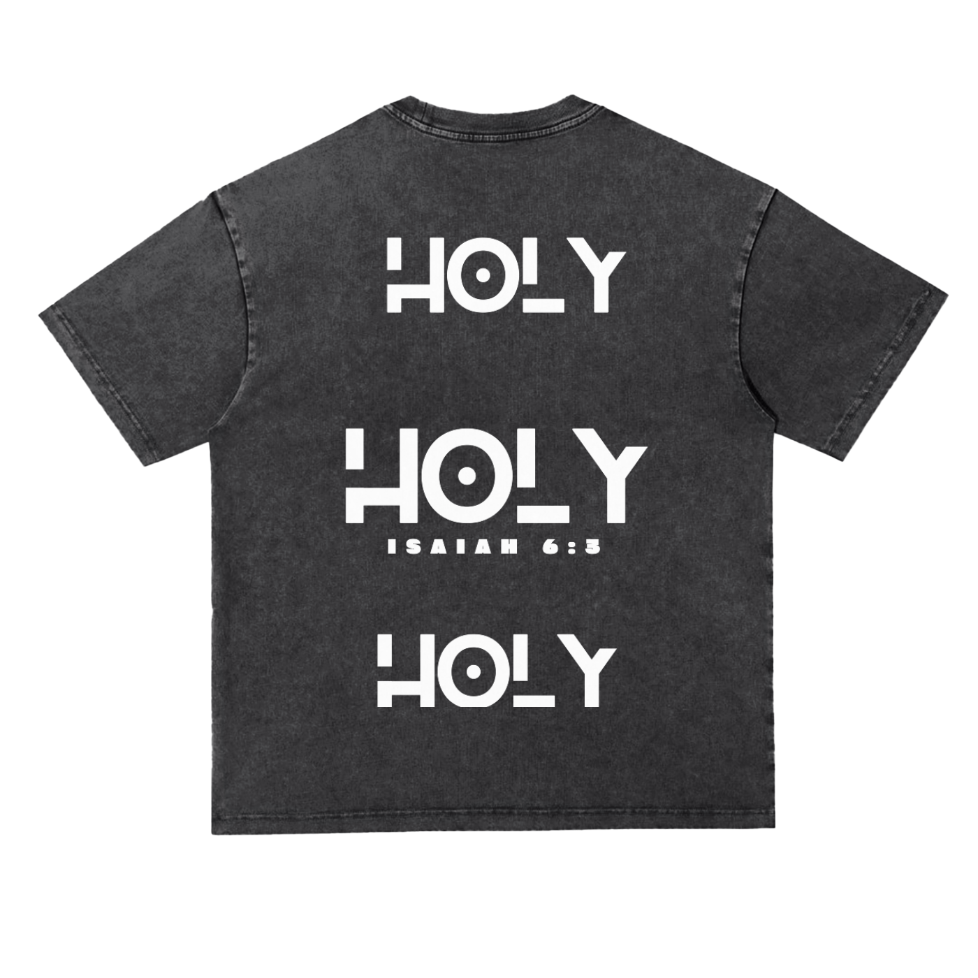 “HOLY HOLY HOLY” Isaiah 6:3 | Snow Washed Heavyweight Oversized T-shirt