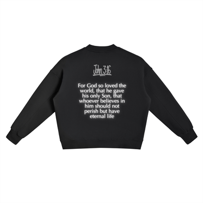 “THE SON” Illustrated Fleece Side-Slit Crewneck