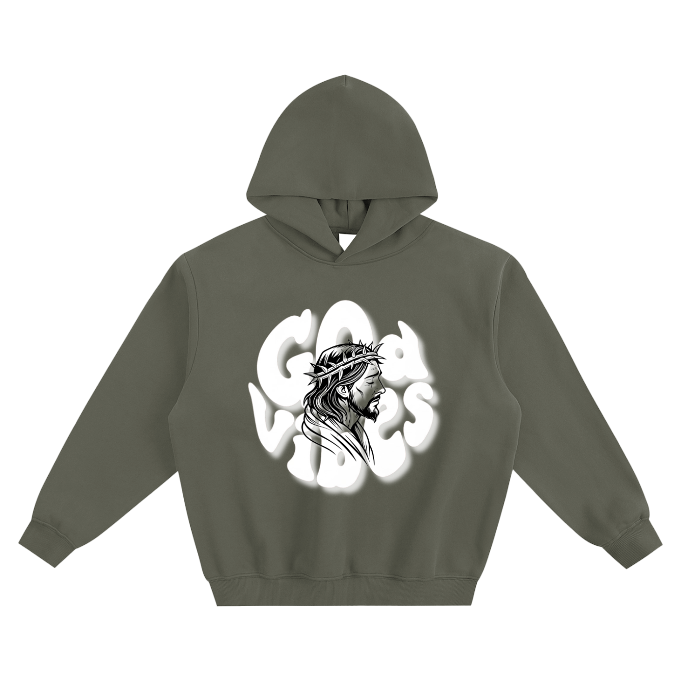 God Vibes Boxy Fleece Hoodie
