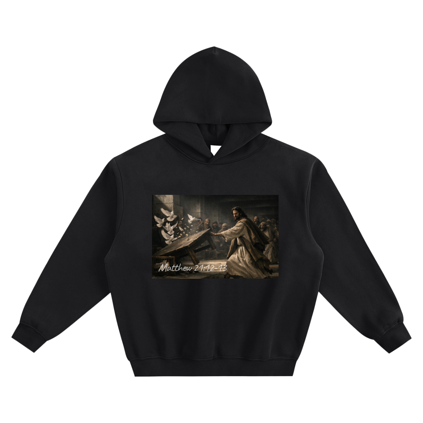 Righteous Zeal – Matthew 21:12–13 Boxy Fleece Hoodie