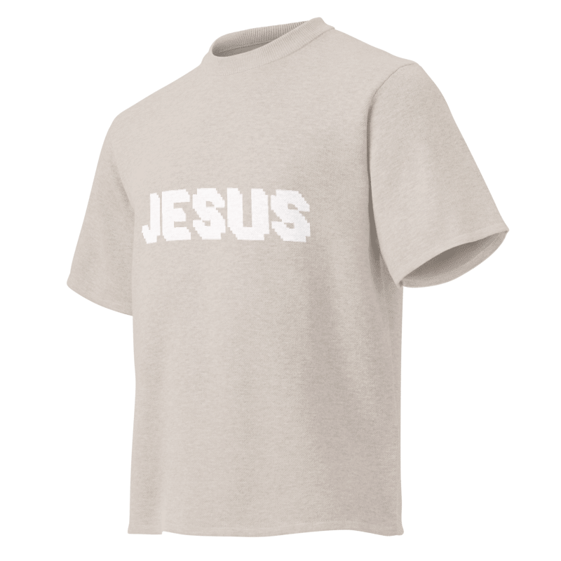 JESUS Pixel Knitted Relaxed Fit T-Shirt