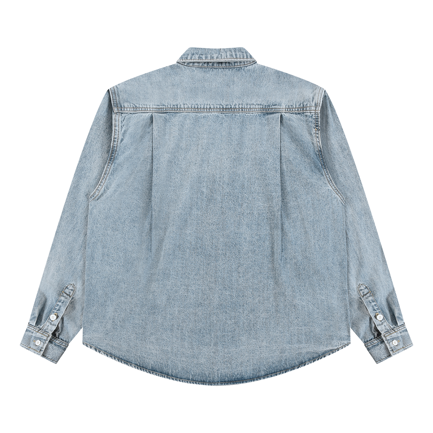 Unisex Vintage Wash Denim Button-Up Shirt