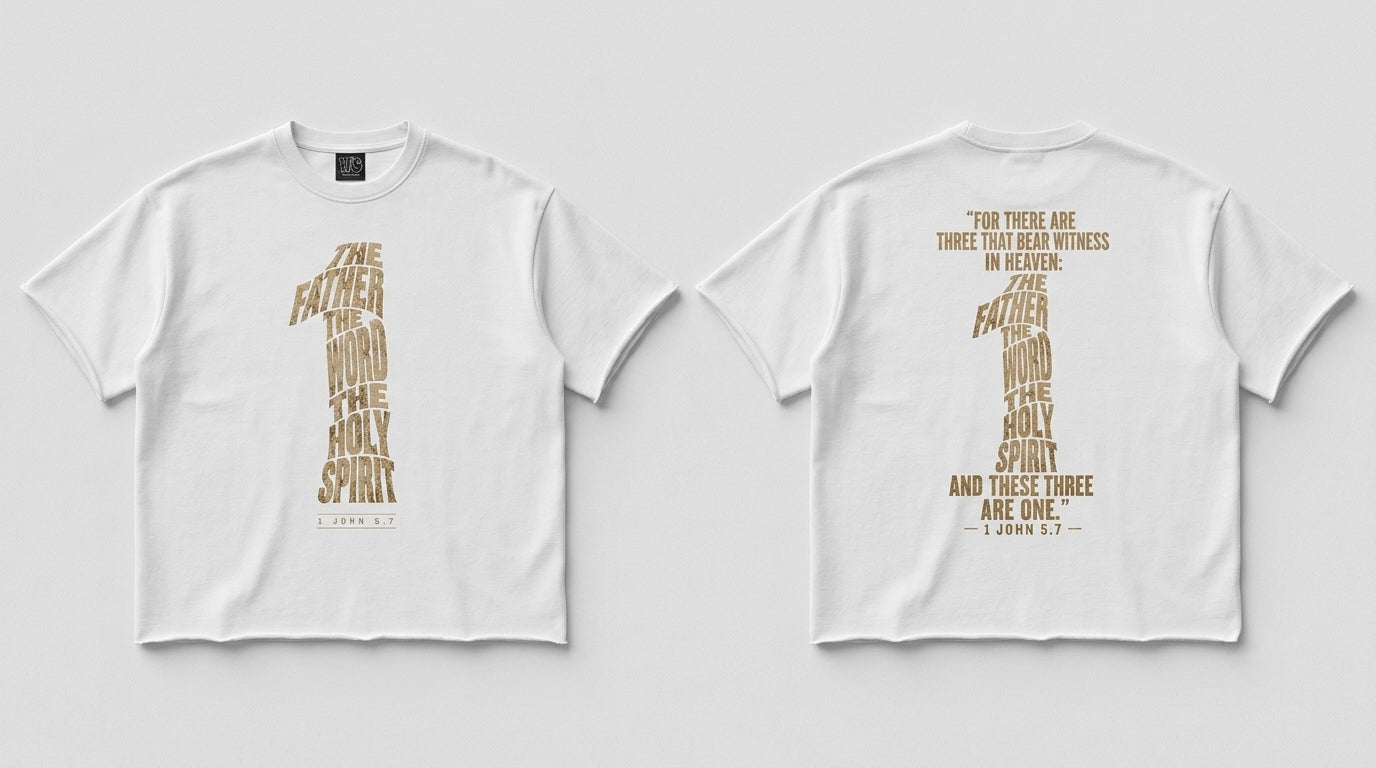 “The Three Are One” Boxy Raw-Edge T-Shirt | 1 John 5:7