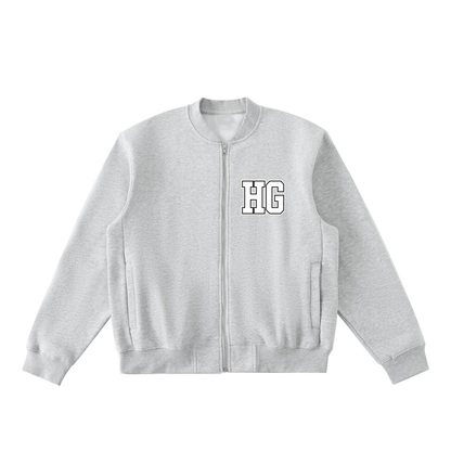 Heavens Garden Fleece Zip-Up Varsity Jacket – “Come As You Are”