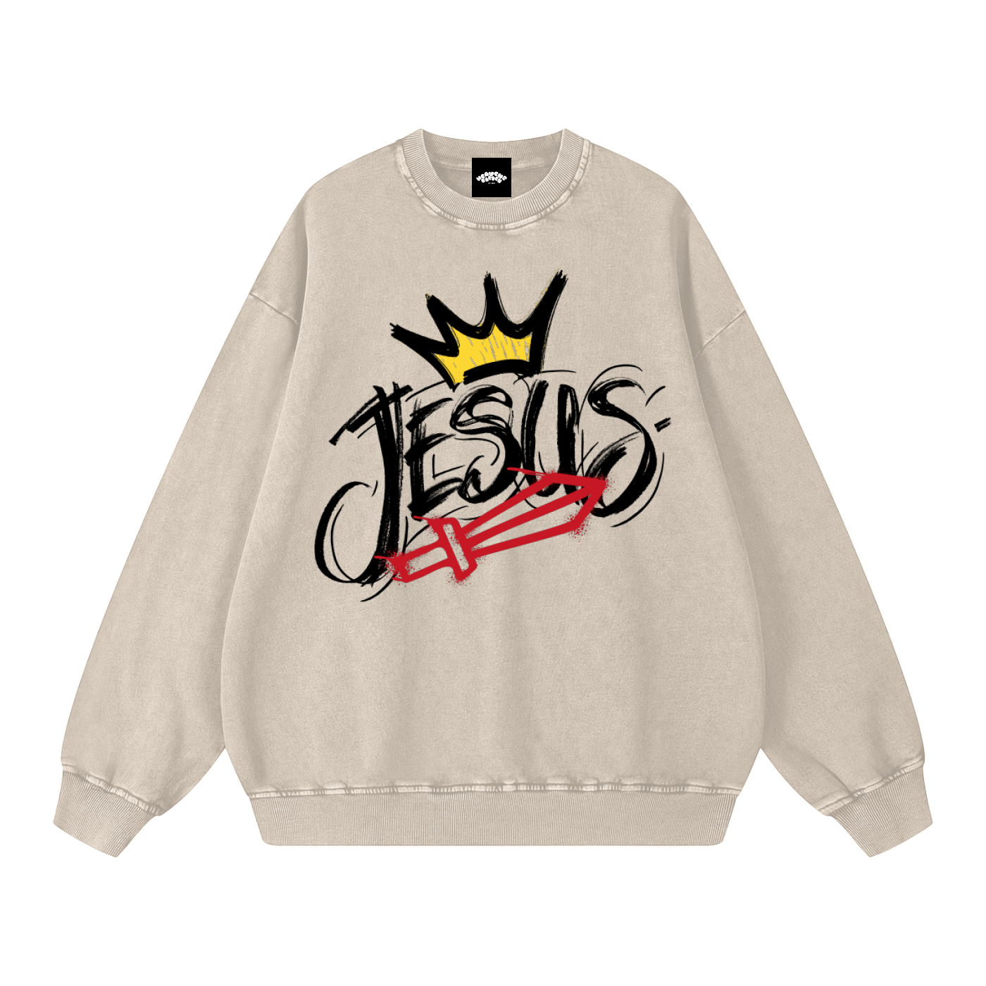 Crowned Savior Snow Washed Oversized Sweatshirt