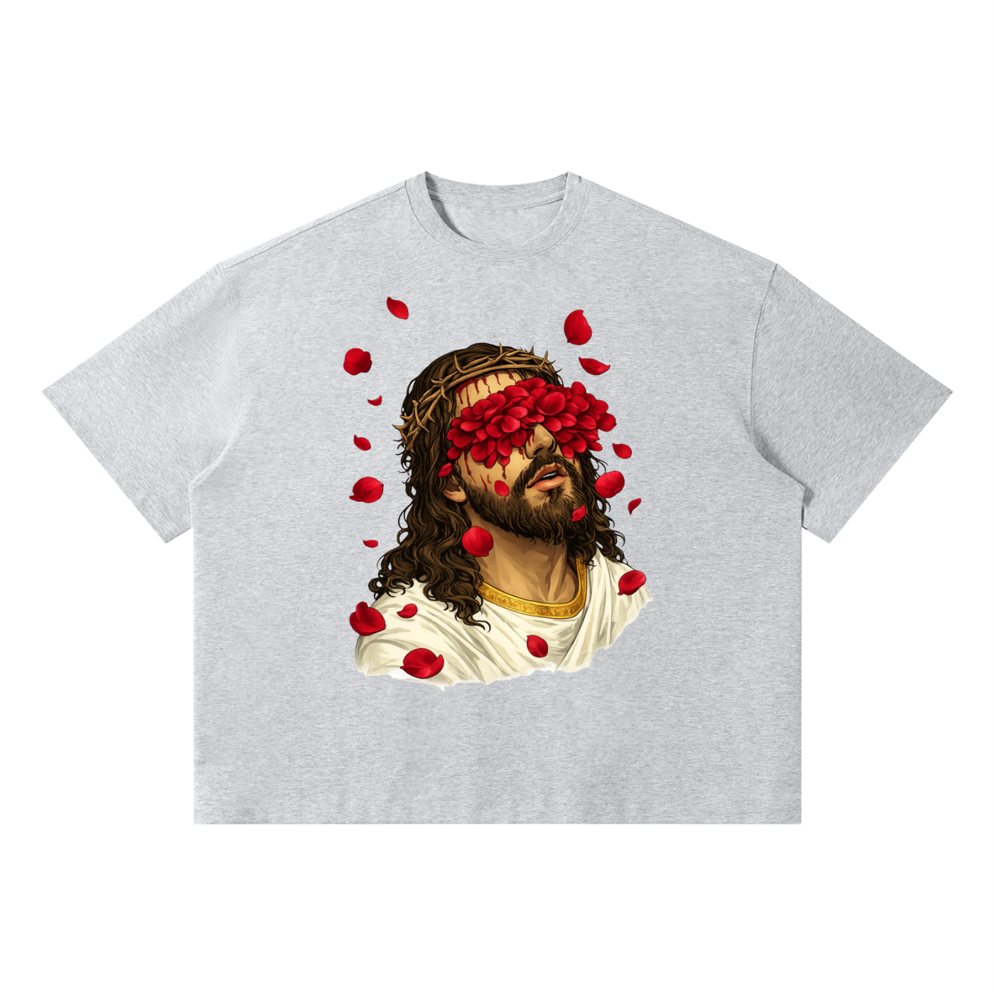 “The Love of Christ” Rose Petal Graphic Boxy T-Shirt