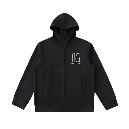 HG High Neck Zip-Up Hoodie – Heavyweight Statement Piece
