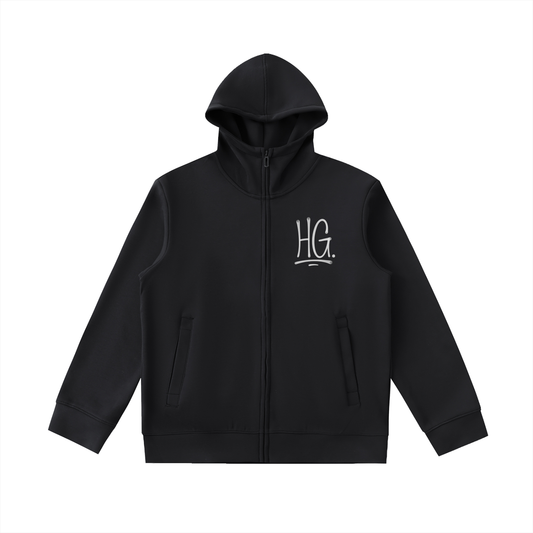 HG High Neck Zip-Up Hoodie – Heavyweight Statement Piece