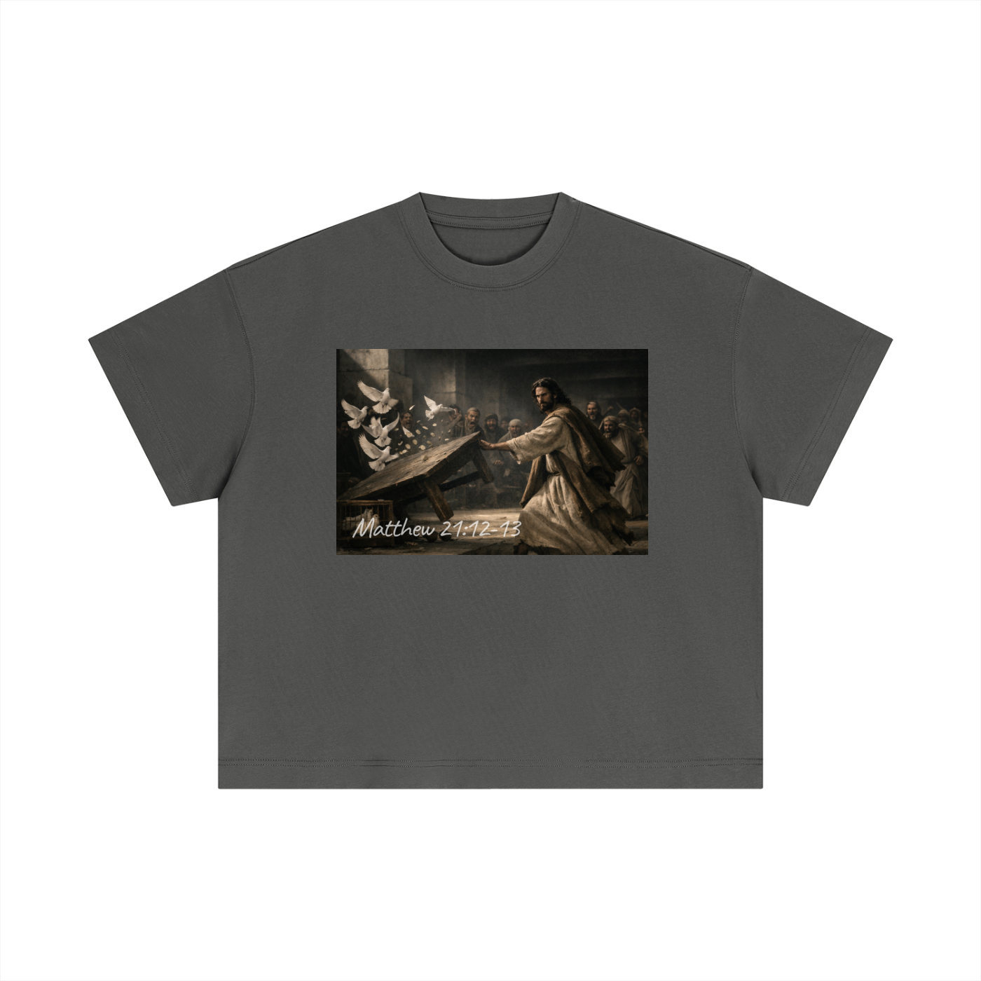 Righteous Zeal – Matthew 21:12–13 Cotton Boxy T-Shirt