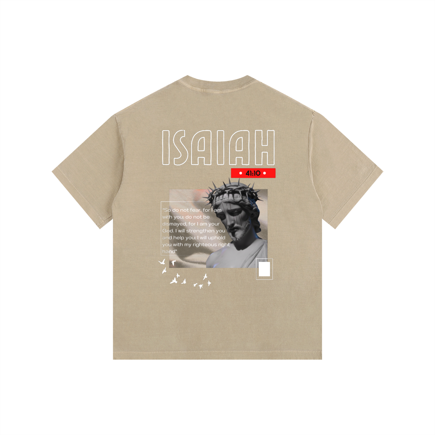 The Fearless Tee: "Faith Over Fear" Isaiah 41:10 Vintage Washed Oversized T-Shirt