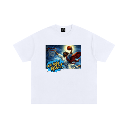 THE ONLY G.O.A.T. / JUST PRAY – Unisex Oversized Cotton T-Shirt