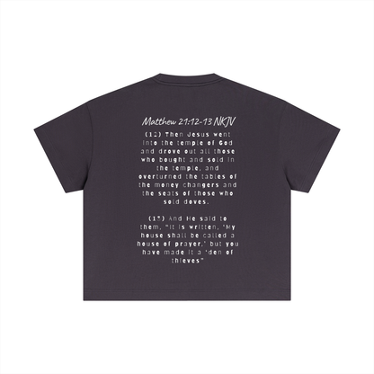 Righteous Zeal – Matthew 21:12–13 Cotton Boxy T-Shirt
