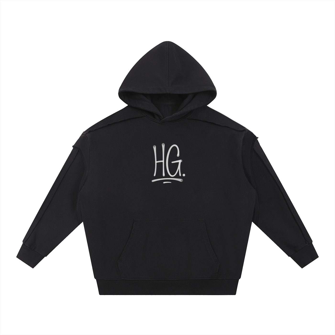 “KING JESUS” Double Layered Contrast Tape Hoodie — Heaven’s Garden Raw Edge Edition