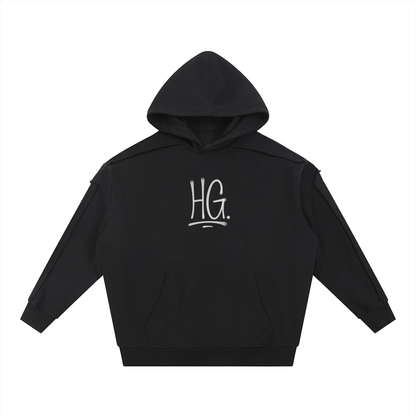“KING JESUS” Double Layered Contrast Tape Hoodie — Heaven’s Garden Raw Edge Edition
