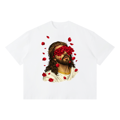 “The Love of Christ” Rose Petal Graphic Boxy T-Shirt