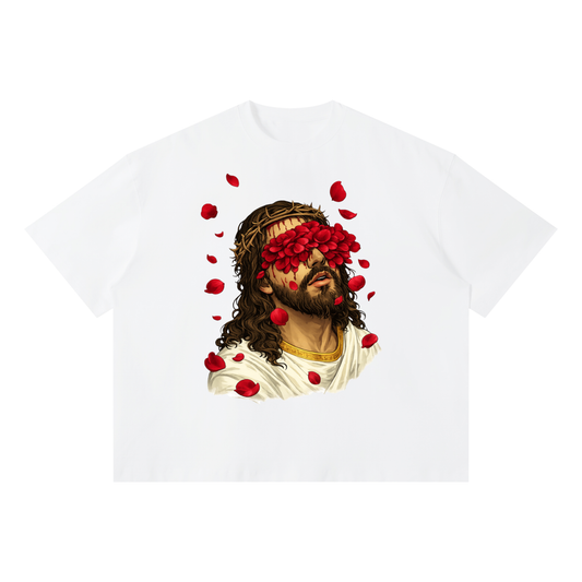 “The Love of Christ” Rose Petal Graphic Boxy T-Shirt