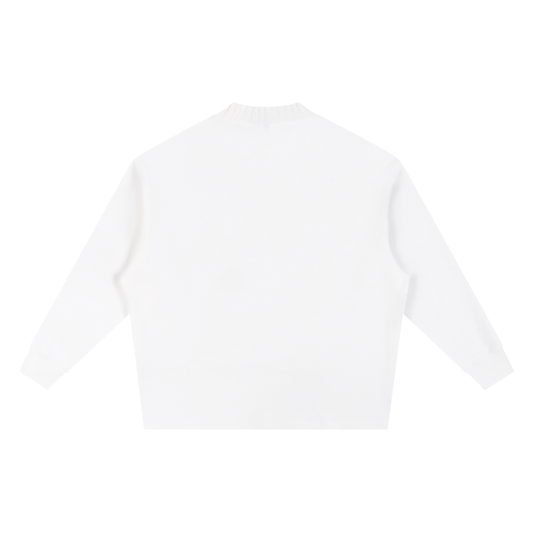 “Disciple” Oversized Knit Crewneck (White) – Heaven’s Garden Edition
