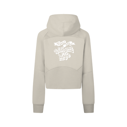 “Trust God With Your Life” Cropped Zip-Through Hoodie