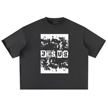 “JESUS Over All” Washed Rolled Hem Heavyweight Tee