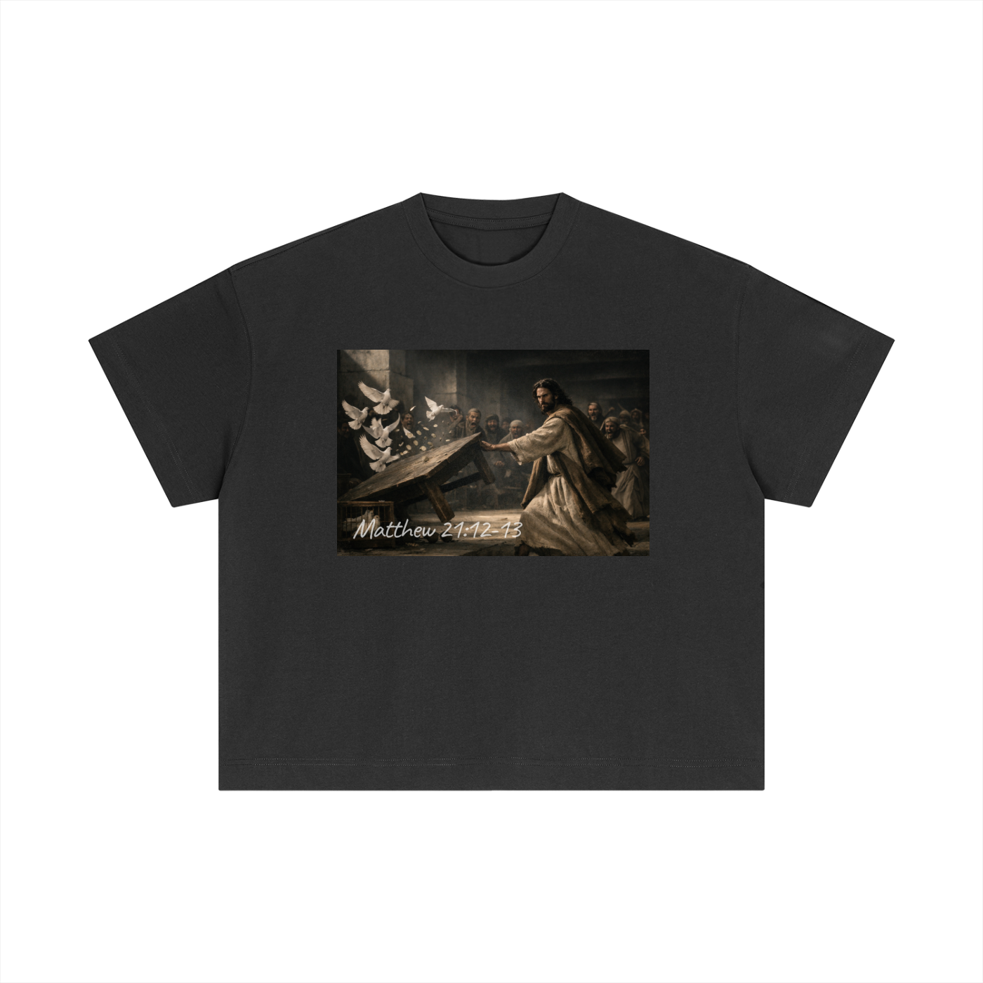 Righteous Zeal – Matthew 21:12–13 Cotton Boxy T-Shirt