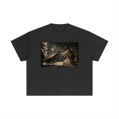 Righteous Zeal – Matthew 21:12–13 Cotton Boxy T-Shirt